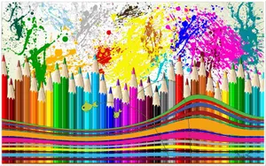 Colorful Art Depicting The Concept Of Education Wallpaper