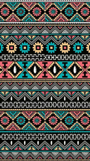 Colorful Aztec Pattern Design Wallpaper