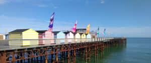 Colorful Beach Hutson Pier Wallpaper