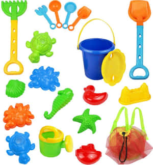 Colorful Beach Toys On A Sunny Day Wallpaper