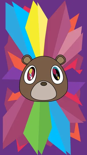 Colorful Bear Head Graphic Wallpaper