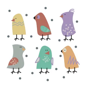 Colorful Birds Cute Things Wallpaper