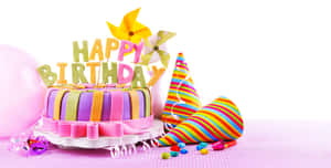 Colorful Birthday Celebration Cake Wallpaper