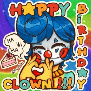Colorful Birthday Clown Celebration Wallpaper