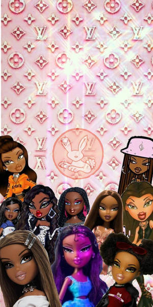 Colorful Bratz Dolls Interacting And Having Fun Wallpaper