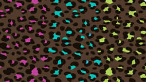 Colorful Brown Cute Cheetah Print Wallpaper