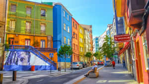 Colorful Buildings Corunna Wallpaper