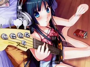 Colorful Cartoon Music Characters And Instruments Wallpaper