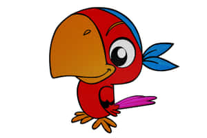 Colorful Cartoon Parrot Illustration Wallpaper