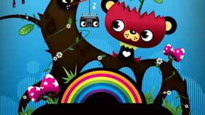 Colorful Cartoon World Explorers Wallpaper