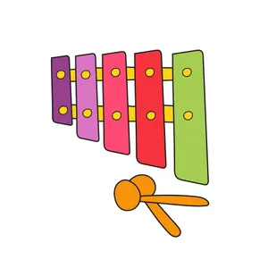 Colorful Cartoon Xylophone Wallpaper