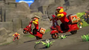 Colorful Children Playing Tag At The Park Wallpaper