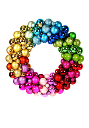 Colorful Christmas Bauble Wreath.jpg Wallpaper