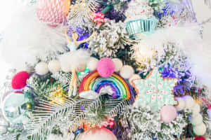 Colorful Christmas Tree Decoration Wallpaper