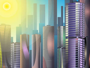 Colorful City Art Wallpaper