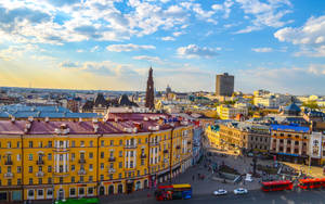 Colorful City Buildings In Kazan Wallpaper