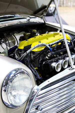 Colorful Classic Car Engine Wallpaper