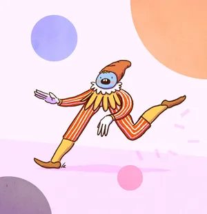 Colorful Clown Illustration Wallpaper