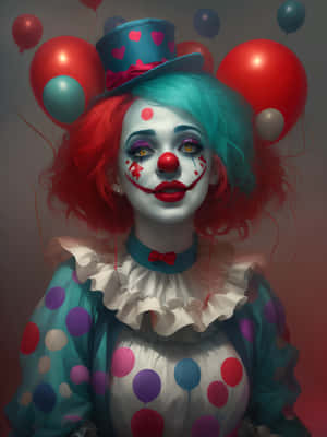 Colorful Clowncore Portrait Wallpaper