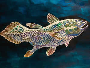 Colorful Coelacanth Artwork Wallpaper