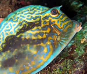 Colorful Cowfish Underwater Wallpaper