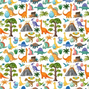 Colorful Dinosaur Pattern Wallpaper