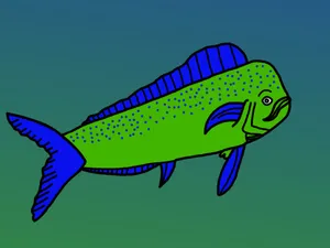 Colorful Dolphinfish Illustration Wallpaper