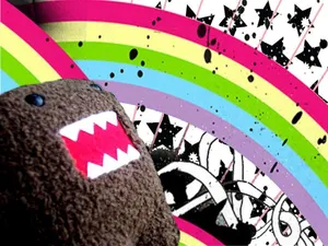 Colorful Domo Rainbow Graffiti Wallpaper