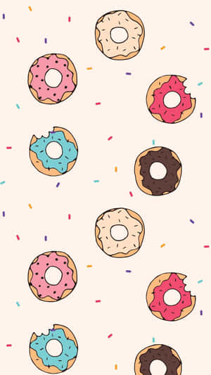 Colorful_ Donuts_ Pattern Wallpaper