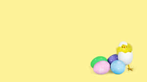 Colorful Easter Eggs Ready For A Hunt. Wallpaper