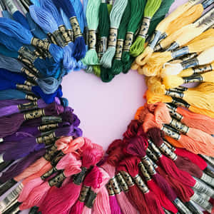 Colorful Embroidery Floss Circle Wallpaper