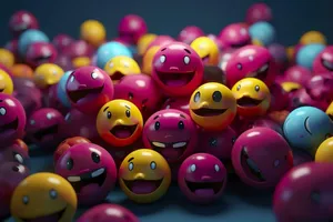 Colorful Emoticon Balls Cluster.jpg Wallpaper
