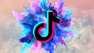 Colorful Explosion Tiktok Logo Design Wallpaper