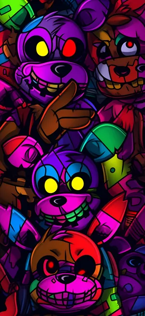 Colorful_ F N A F_ Character_ Collage.jpg Wallpaper