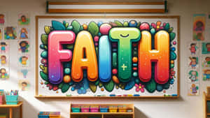 Colorful Faith Sunday School Classroom Poster Wallpaper