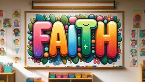 Colorful Faith Sunday School Classroom Poster Wallpaper
