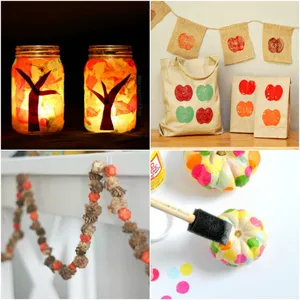 Colorful Fall Crafts Arrangement Wallpaper