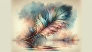 Colorful Feather Artwork Reflection Wallpaper