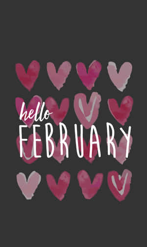 Colorful February Calendar On Iphone Screen Wallpaper