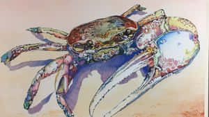 Colorful Fiddler Crab Illustration Wallpaper