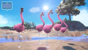 Colorful Flamigo Pokemon In Action Wallpaper