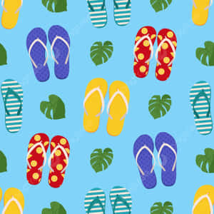 Colorful Flip Flops Pattern Wallpaper