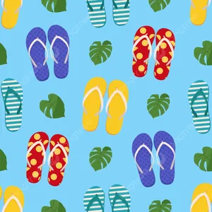 Colorful Flip Flops Pattern Wallpaper