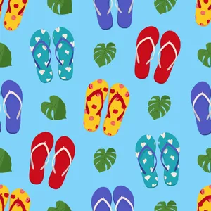 Colorful Flip Flops Pattern Wallpaper