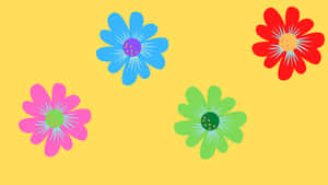 Colorful Floral Illustration Wallpaper