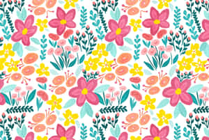 Colorful Floral Pattern Background Wallpaper