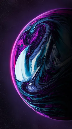 Colorful Fluid Planet Dark Purple Iphone Wallpaper