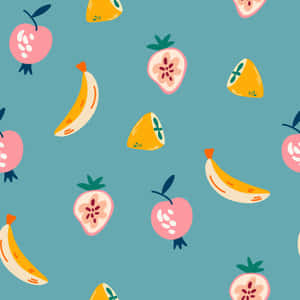 Colorful Fruit Pattern Background Wallpaper