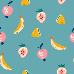 Colorful Fruit Pattern Background Wallpaper