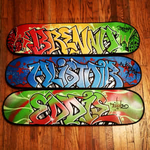 Colorful Graffiti Skateboards Wallpaper